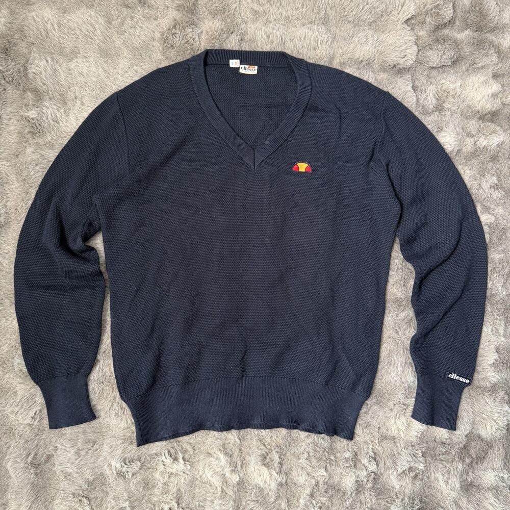 Ellesse Vintage Sweater Navy Blue 90’s Size Large
